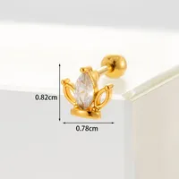 Ear Cartilage Rings & Studs Fashion Geometric Copper Plating Artificial Gemstones sku image 22