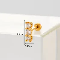 Ear Cartilage Rings & Studs Fashion Geometric Copper Plating Artificial Gemstones sku image 23