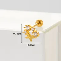 Ear Cartilage Rings & Studs Fashion Geometric Copper Plating Artificial Gemstones sku image 27