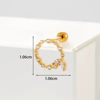 Ear Cartilage Rings & Studs Fashion Geometric Copper Plating Artificial Gemstones sku image 34