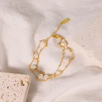 Simple Style Geometric Freshwater Pearl Copper Plating 18k Gold Plated Bracelets main image 5