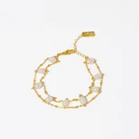 Simple Style Geometric Freshwater Pearl Copper Plating 18k Gold Plated Bracelets main image 2