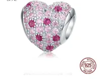 1 Piece 925 Sterling Silver Rhinestones Heart Shape Jewelry Accessories sku image 5