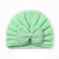 Children Unisex Fashion Solid Color Bow Knot Knitted Wool Cap sku image 10