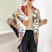 Women's Elegant Business Color Block Polyester Printing Silk Scarf main image 3