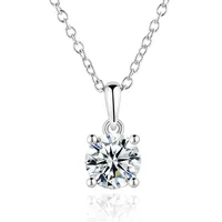 925 Sterling Silver Moissanite GRA Plating Inlay Geometric Pendant Necklace main image 3