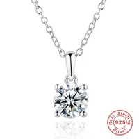 925 Sterling Silver Moissanite GRA Plating Inlay Geometric Pendant Necklace main image 2