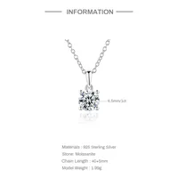 925 Sterling Silver Moissanite GRA Plating Inlay Geometric Pendant Necklace main image 5