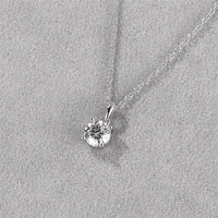 925 Sterling Silver Moissanite GRA Plating Inlay Geometric Pendant Necklace main image 4