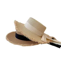 Women's Pastoral Simple Style Color Block Wide Eaves Straw Hat main image 2