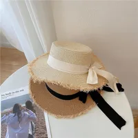 Women's Pastoral Simple Style Color Block Wide Eaves Straw Hat main image 3