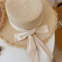 Women's Pastoral Simple Style Color Block Wide Eaves Straw Hat main image 4