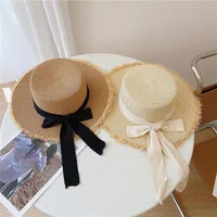 Women's Pastoral Simple Style Color Block Wide Eaves Straw Hat main image 5