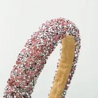 Women's Elegant Simple Style Classic Style Color Block Arylic Sponge Inlay Rhinestones Hair Band main image 9