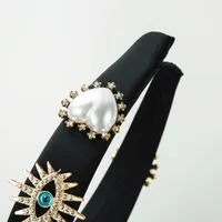 Women's Vintage Style Baroque Style Heart Shape Eye Cloth Sponge Inlay Rhinestones Glass Pearl Hair Band main image 4