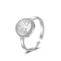 Elegant Simple Style Tree Copper Rhinestones Adjustable Ring main image 3