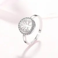 Elegant Simple Style Tree Copper Rhinestones Adjustable Ring sku image 1