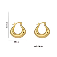 1 Pair Casual Elegant Lady C Shape Geometric Plating Stainless Steel 18k Gold Plated Ear Studs sku image 21