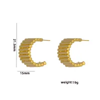 1 Pair Casual Elegant Lady C Shape Geometric Plating Stainless Steel 18k Gold Plated Ear Studs sku image 15