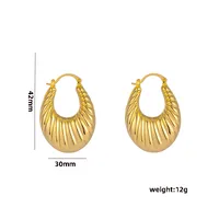 1 Pair Casual Elegant Lady C Shape Geometric Plating Stainless Steel 18k Gold Plated Ear Studs main image 8