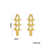 1 Pair Casual Elegant Lady C Shape Geometric Plating Stainless Steel 18k Gold Plated Ear Studs sku image 4