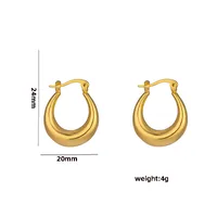 1 Pair Casual Elegant Lady C Shape Geometric Plating Stainless Steel 18k Gold Plated Ear Studs sku image 5