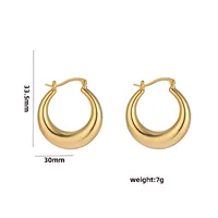 1 Pair Casual Elegant Lady C Shape Geometric Plating Stainless Steel 18k Gold Plated Ear Studs sku image 17