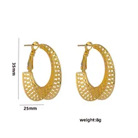 1 Pair Casual Elegant Lady C Shape Geometric Plating Stainless Steel 18k Gold Plated Ear Studs main image 5