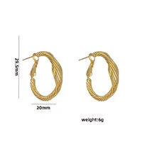 1 Pair Casual Elegant Lady C Shape Geometric Plating Stainless Steel 18k Gold Plated Ear Studs sku image 6