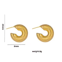 1 Pair Casual Elegant Lady C Shape Geometric Plating Stainless Steel 18k Gold Plated Ear Studs main image 2