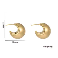 1 Pair Casual Elegant Lady C Shape Geometric Plating Stainless Steel 18k Gold Plated Ear Studs sku image 10
