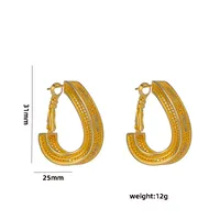 1 Pair Casual Elegant Lady C Shape Geometric Plating Stainless Steel 18k Gold Plated Ear Studs sku image 13