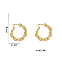 1 Pair Casual Elegant Lady C Shape Geometric Plating Stainless Steel 18k Gold Plated Ear Studs sku image 3
