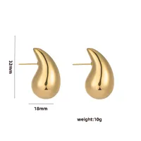 1 Pair Casual Elegant Lady C Shape Geometric Plating Stainless Steel 18k Gold Plated Ear Studs main image 7
