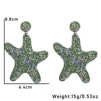 1 Pair Glam Shiny Starfish Plating Inlay Cloth Rhinestones Drop Earrings main image 5