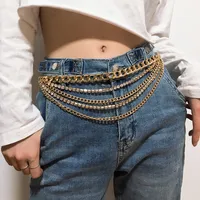 Hip-hop Punk Geometric Metal Plating Inlay Rhinestones Women's Chain Belts main image 1