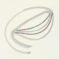 Hip-hop Punk Geometric Metal Plating Inlay Rhinestones Women's Chain Belts main image 3