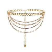 Hip-hop Punk Geometric Metal Plating Inlay Rhinestones Women's Chain Belts main image 2