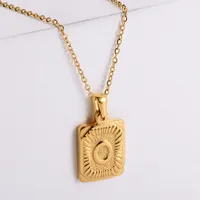 304 Stainless Steel 18K Gold Plated Simple Style Plating Letter No Inlaid Pendant Necklace sku image 15