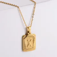 304 Stainless Steel 18K Gold Plated Simple Style Plating Letter No Inlaid Pendant Necklace sku image 23