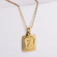 304 Stainless Steel 18K Gold Plated Simple Style Plating Letter No Inlaid Pendant Necklace sku image 25