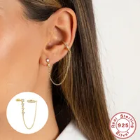 1 Piece Fashion Geometric Sterling Silver Inlay Zircon Ear Clips main image 1
