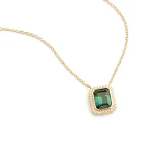 925 Sterling Silver Zircon Inlay Geometric Pendant Necklace main image 4