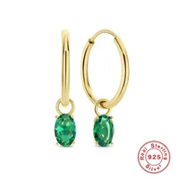 1 Pair 925 Sterling Silver Gem Geometric Earrings main image 1