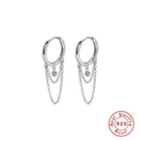 1 Pair 925 Sterling Silver Gem Solid Color Earrings main image 2