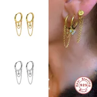 1 Pair 925 Sterling Silver Gem Solid Color Earrings main image 4