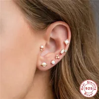 1 Piece 925 Sterling Silver Artificial Pearls Zircon Star Ear Studs main image 4