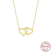 925 Sterling Silver Cable Chain Plating Heart Shape Pendant Necklace main image 1