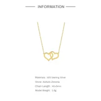 925 Sterling Silver Cable Chain Plating Heart Shape Pendant Necklace main image 3