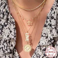 925 Sterling Silver Cable Chain Plating Heart Shape Pendant Necklace main image 4